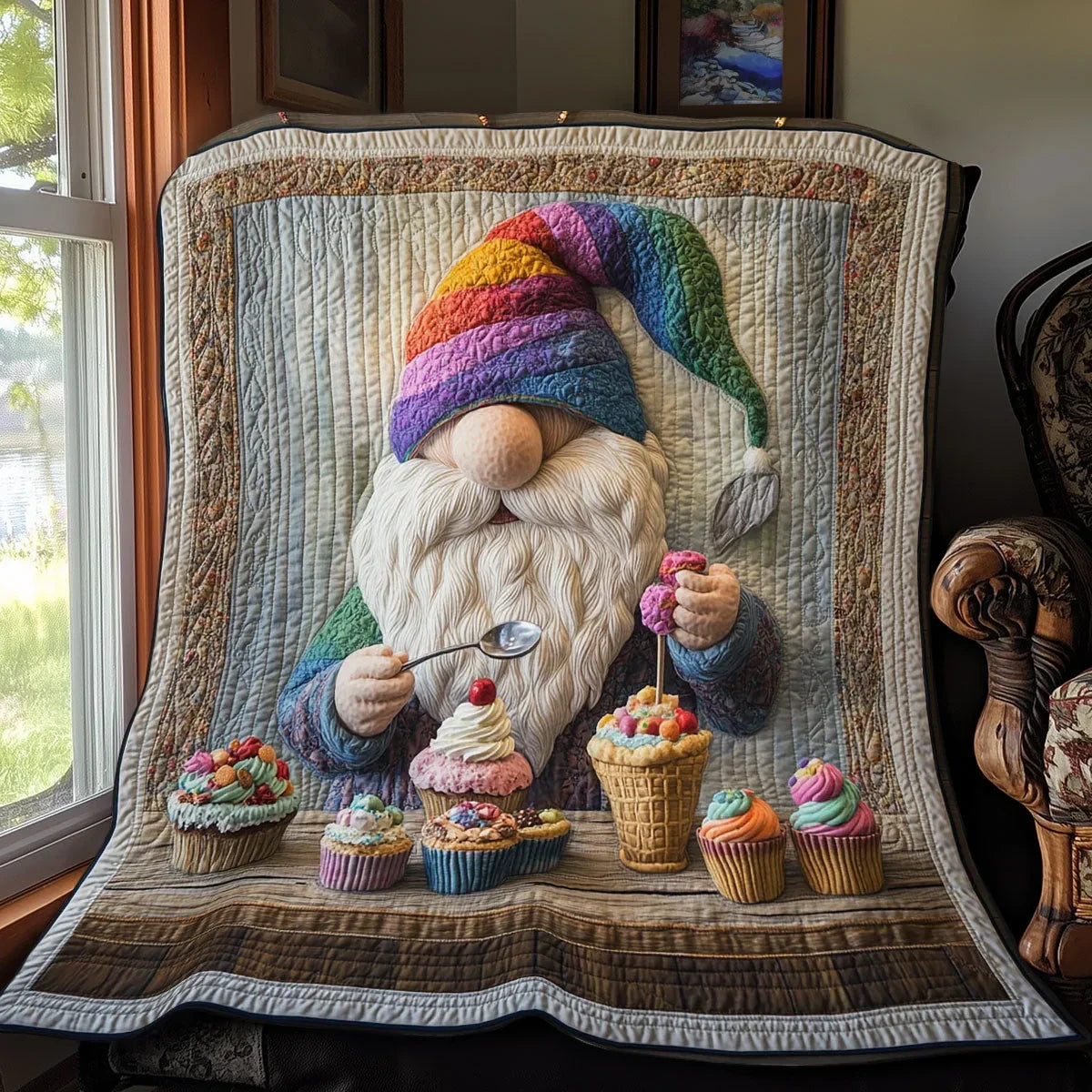 Gnome's Sweet Feast Quilt Blanket