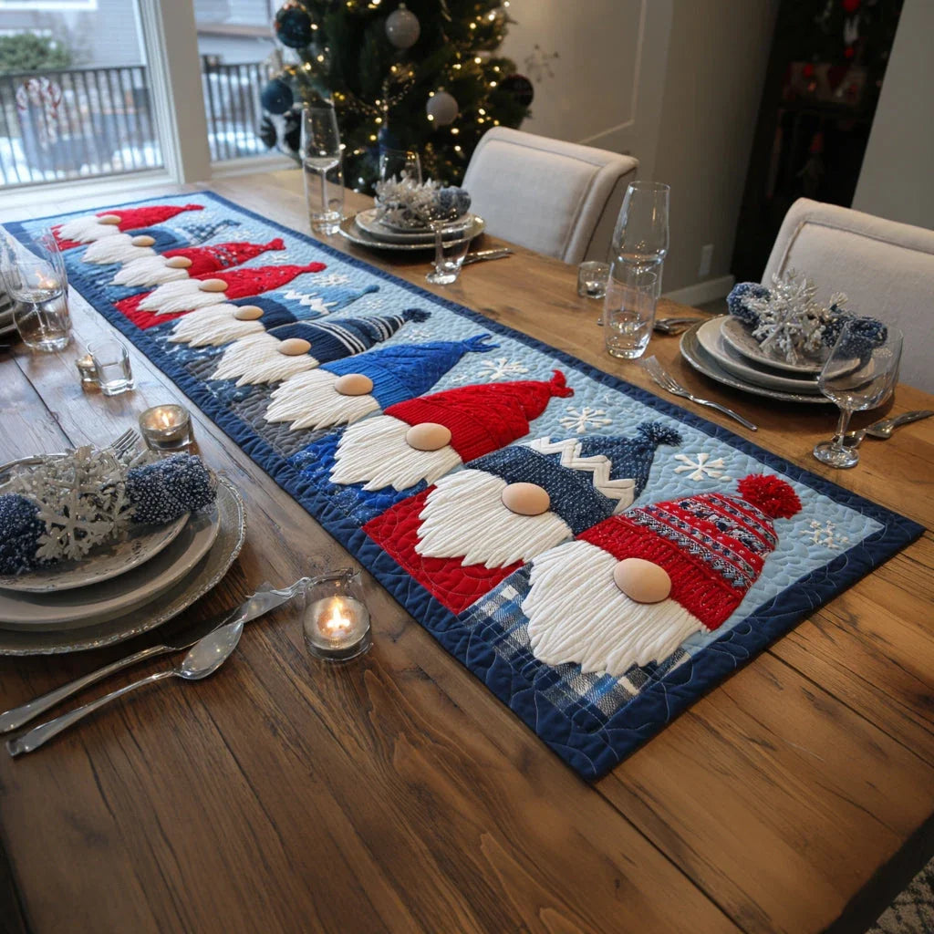 Gnome World Quilted Table Runner
