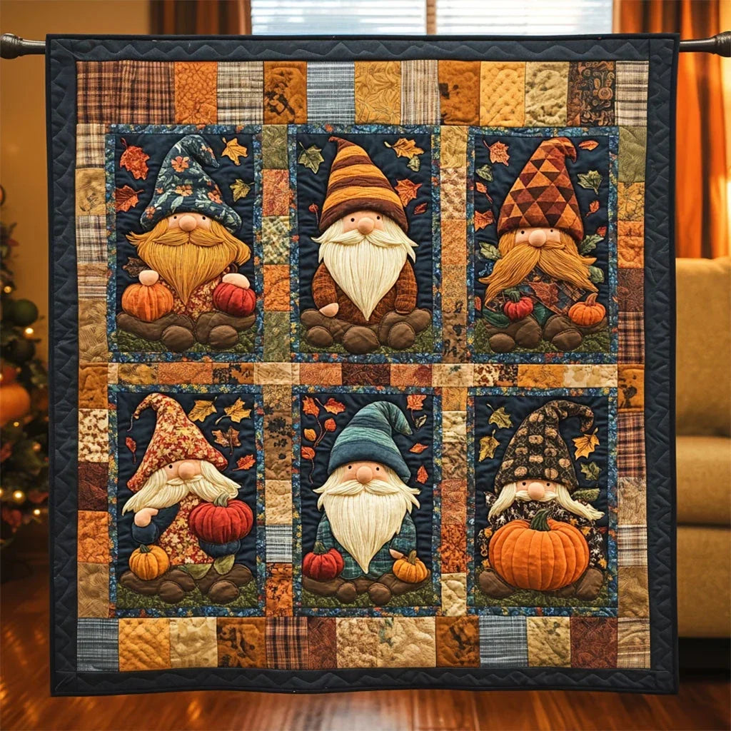 Gnomebody Does Fall Like Us Quilt Blanket