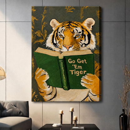 Go Get 'Em Tiger Motivational Canvas Wall Art