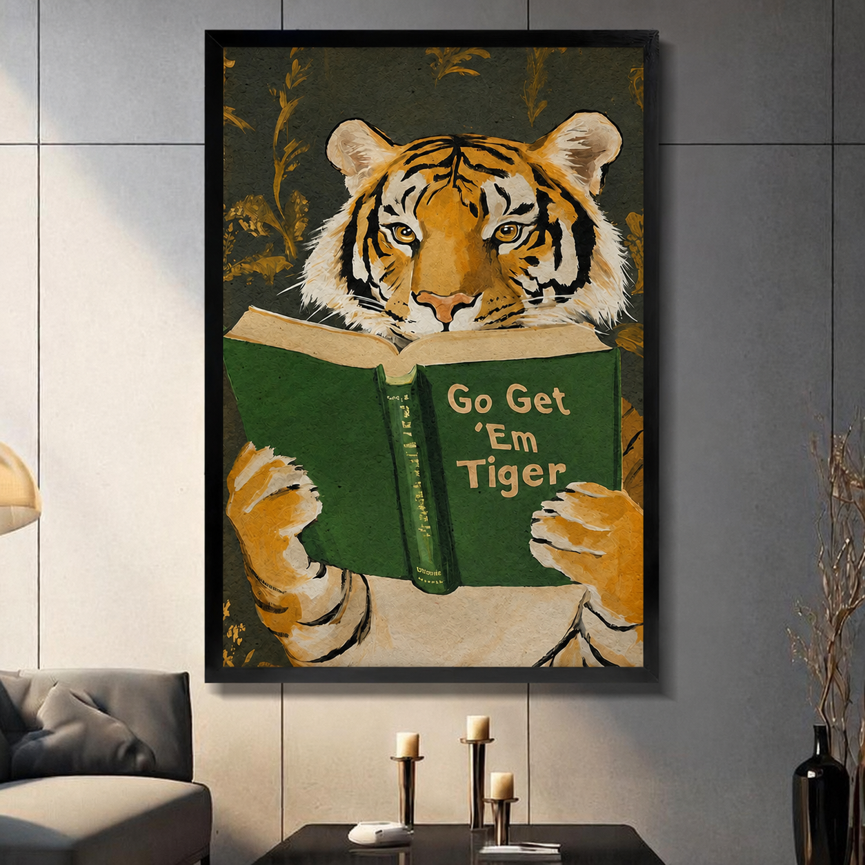 Go Get 'Em Tiger Motivational Canvas Wall Art