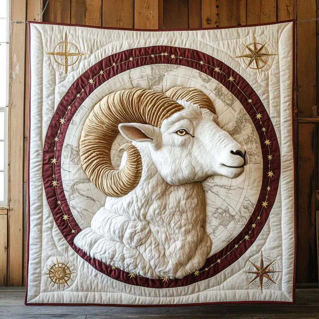 Goat Gaze Quilt Blanket
