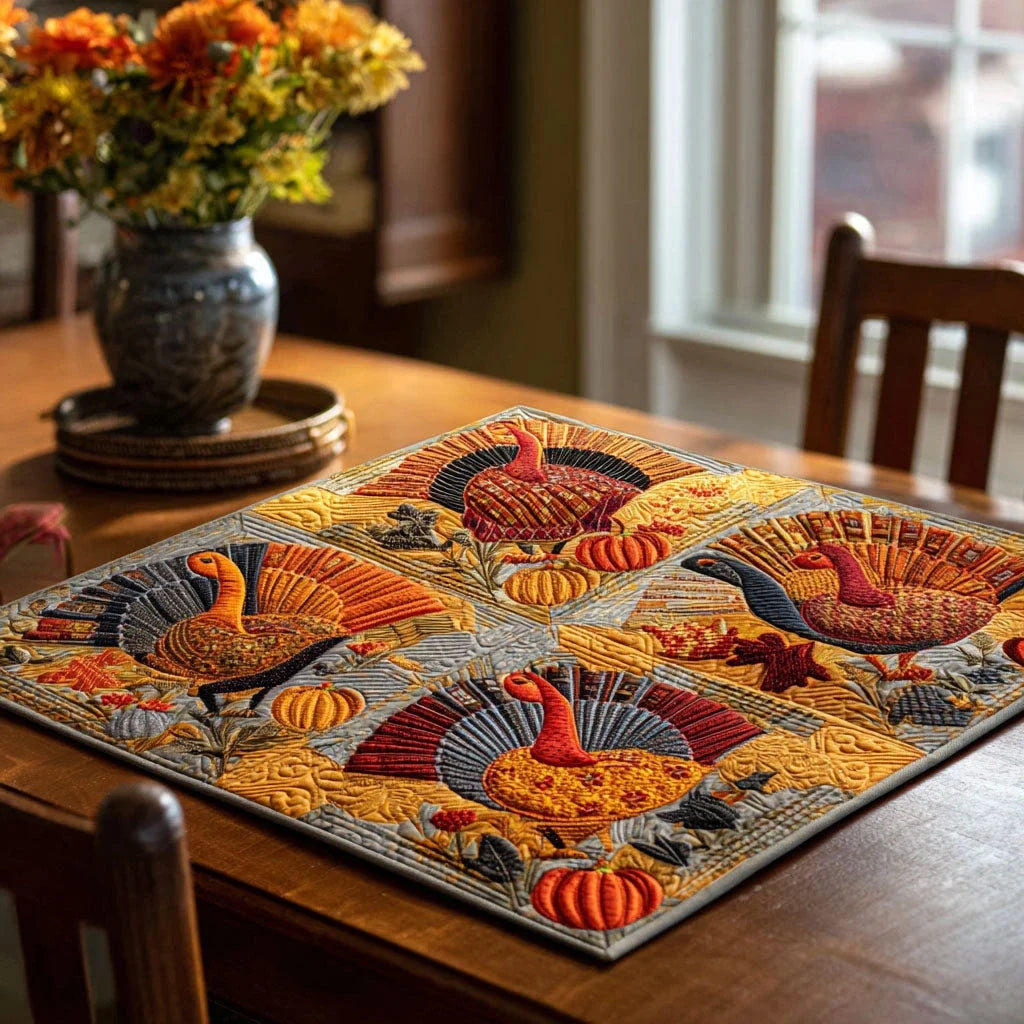 Gobble Gala Quilted Table Topper