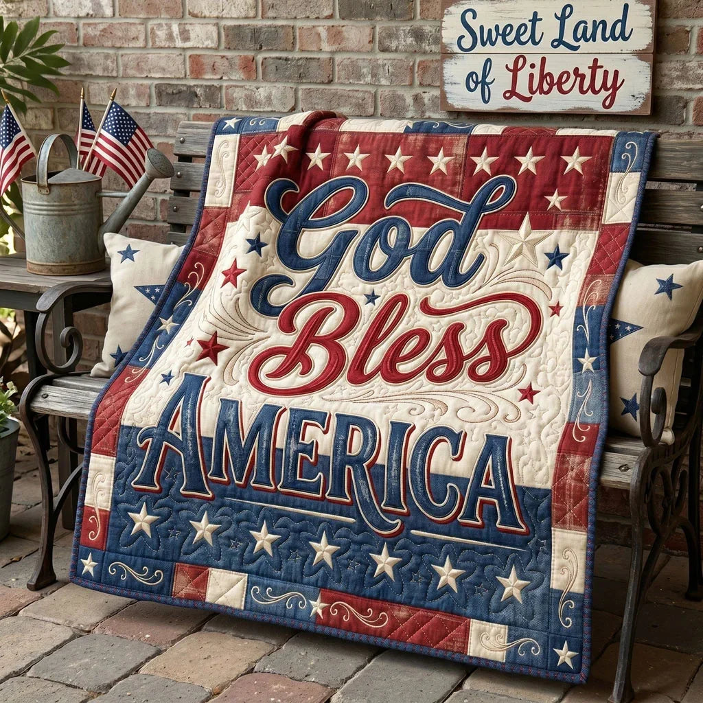 God Bless America Quilt Blanket