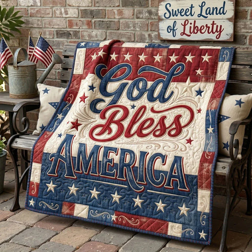 God Bless America Quilt Blanket
