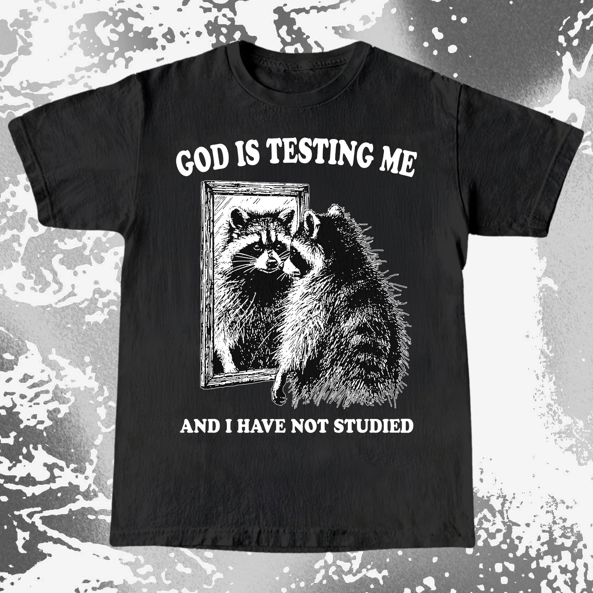 God Is Testing Me And I Have Not Studied Shirt (view 4)