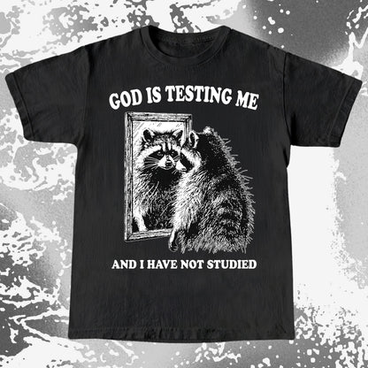God Is Testing Me And I Have Not Studied Shirt (view 4)