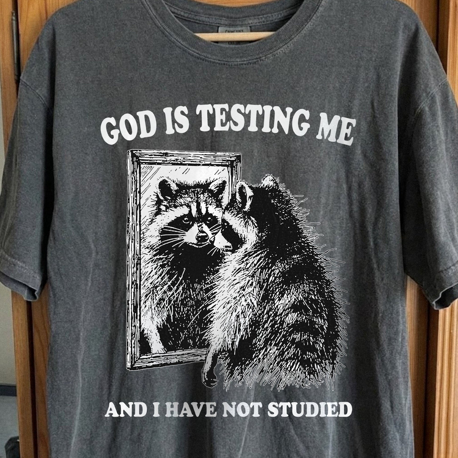 God Is Testing Me And I Have Not Studied Shirt (view 2)