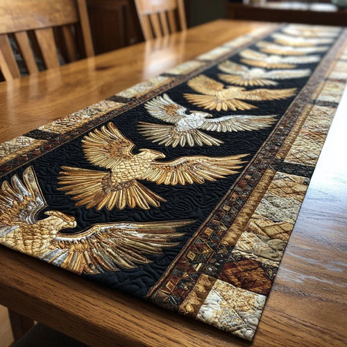 Golden Ascend Quilted Table Runner
