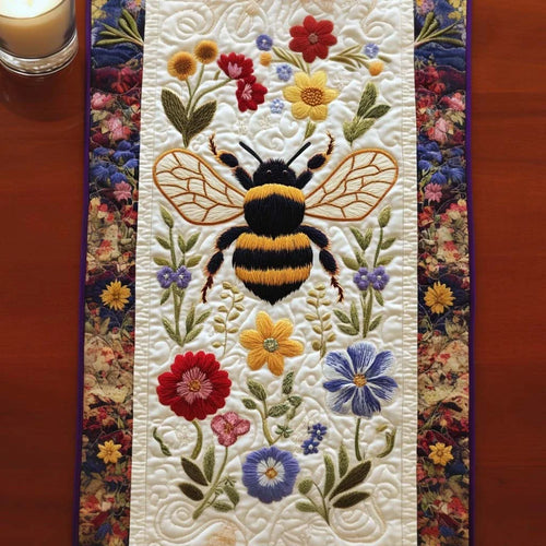Golden Bee Quilted Table Runner