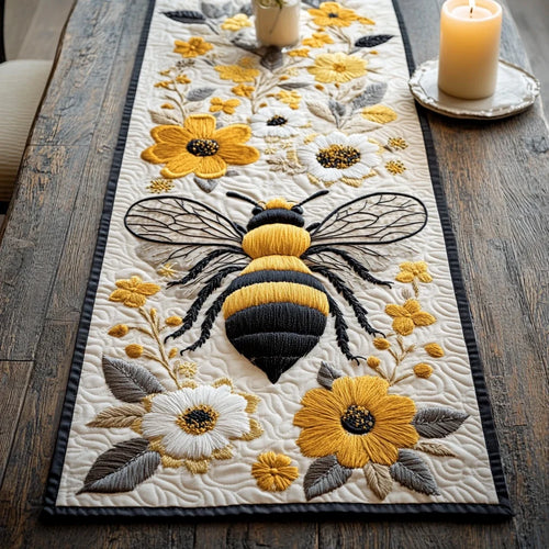 Golden Bee Quilted Table Runner