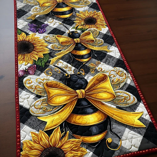 Golden Bee Quilted Table Runner