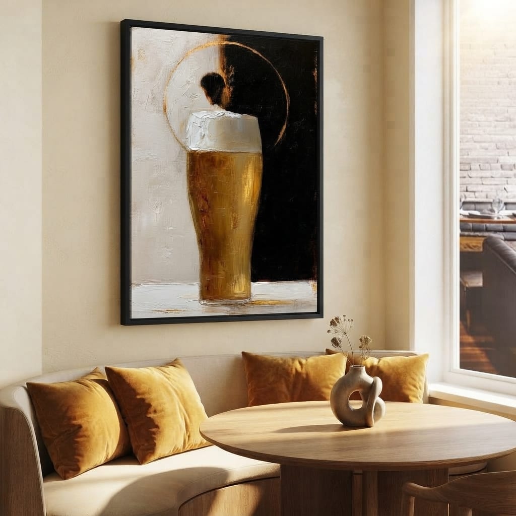 Golden Beer Against the Divide Canvas Wall Art