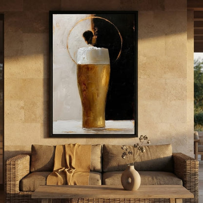Golden Beer Against the Divide Canvas Wall Art