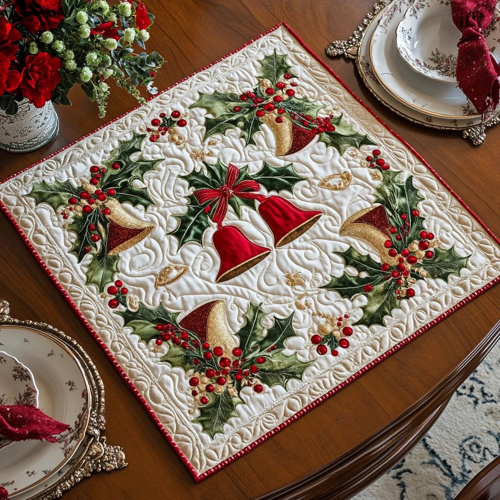 Golden Bells Quilted Table Topper