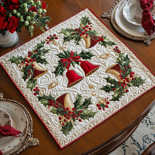 Golden Bells Quilted Table Topper