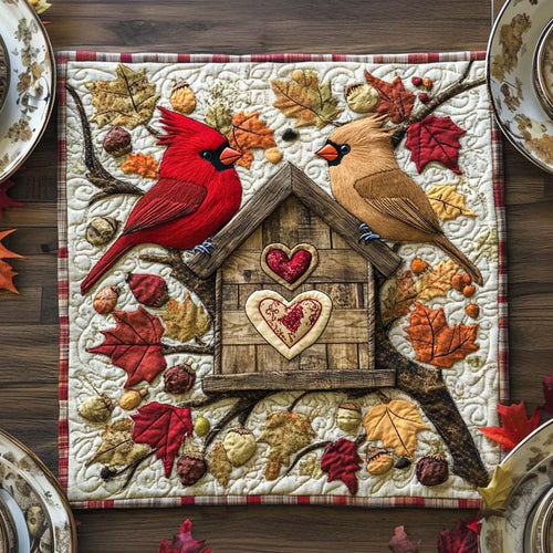 Golden Branches Quilted Table Topper