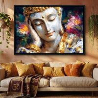 Golden Buddha Lotus Reverie Canvas Wall Art
