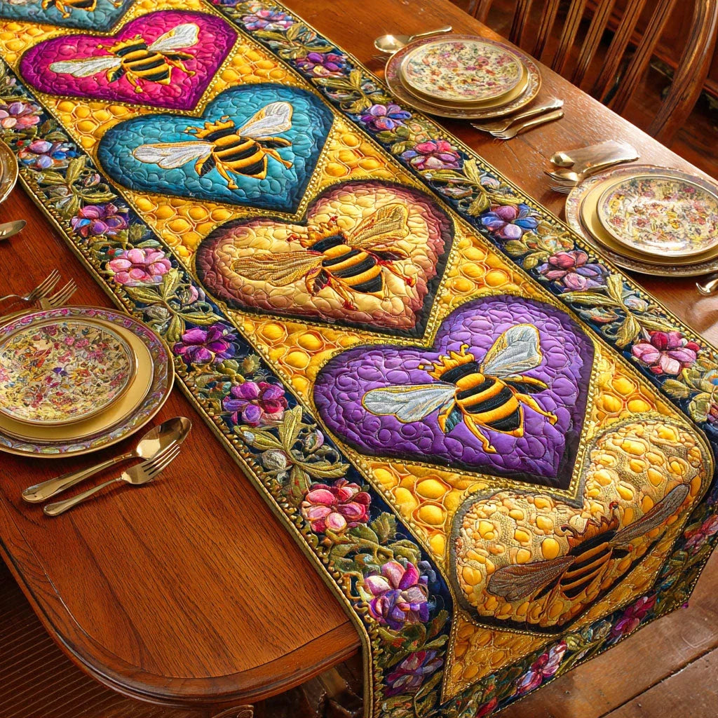 Golden Buzz Quilted Table Runner