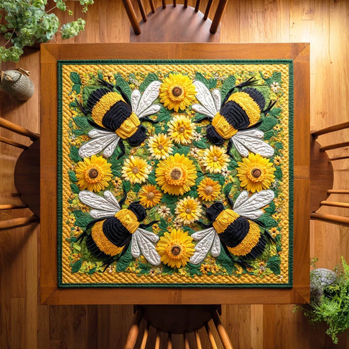 Golden Buzz Quilted Table Topper