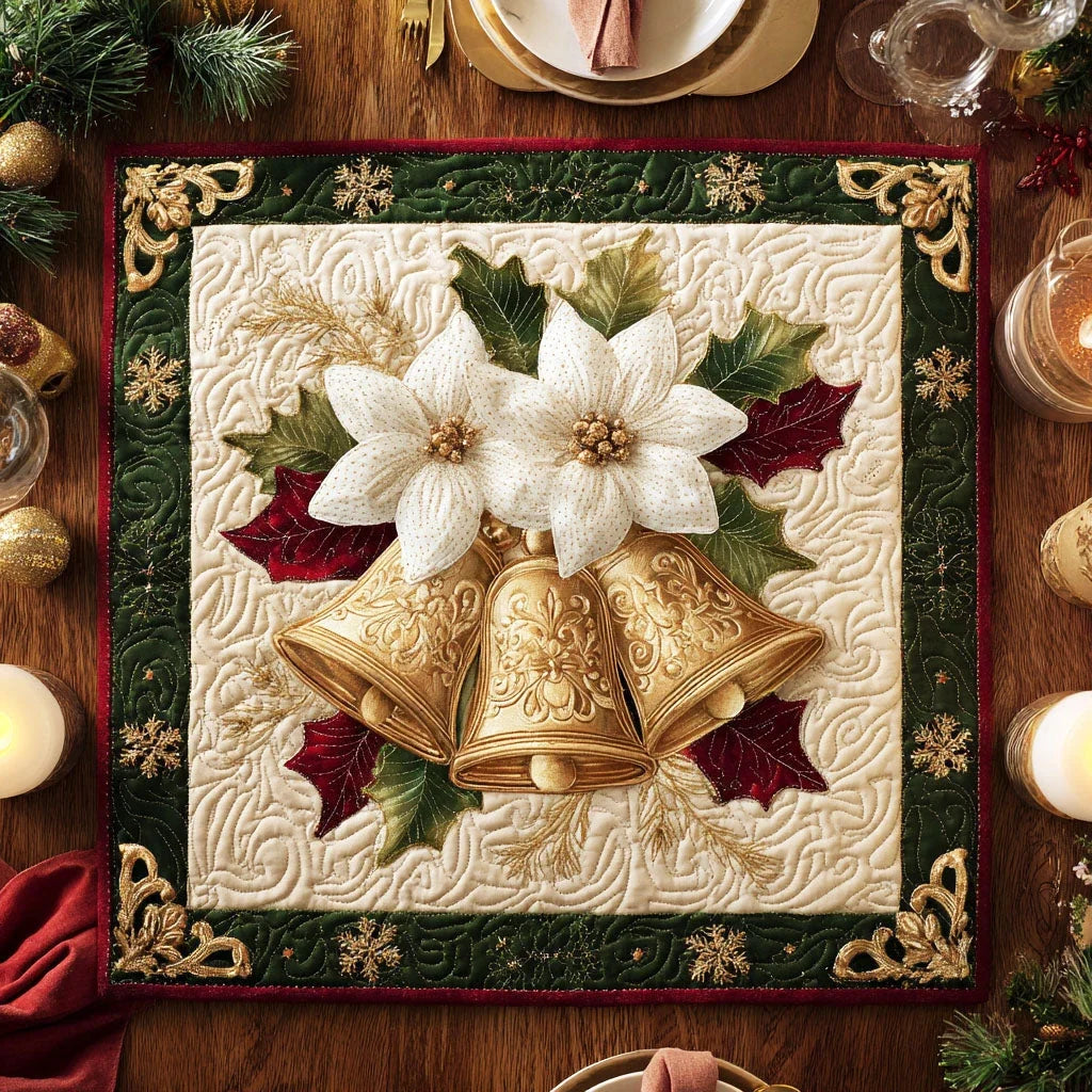 Golden Carols Quilted Table Topper