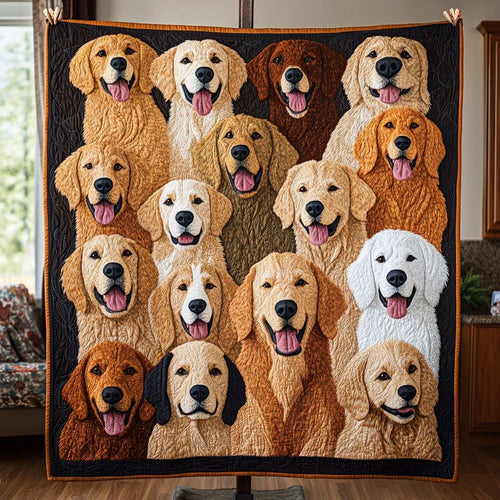 Golden Charm Quilt Blanket