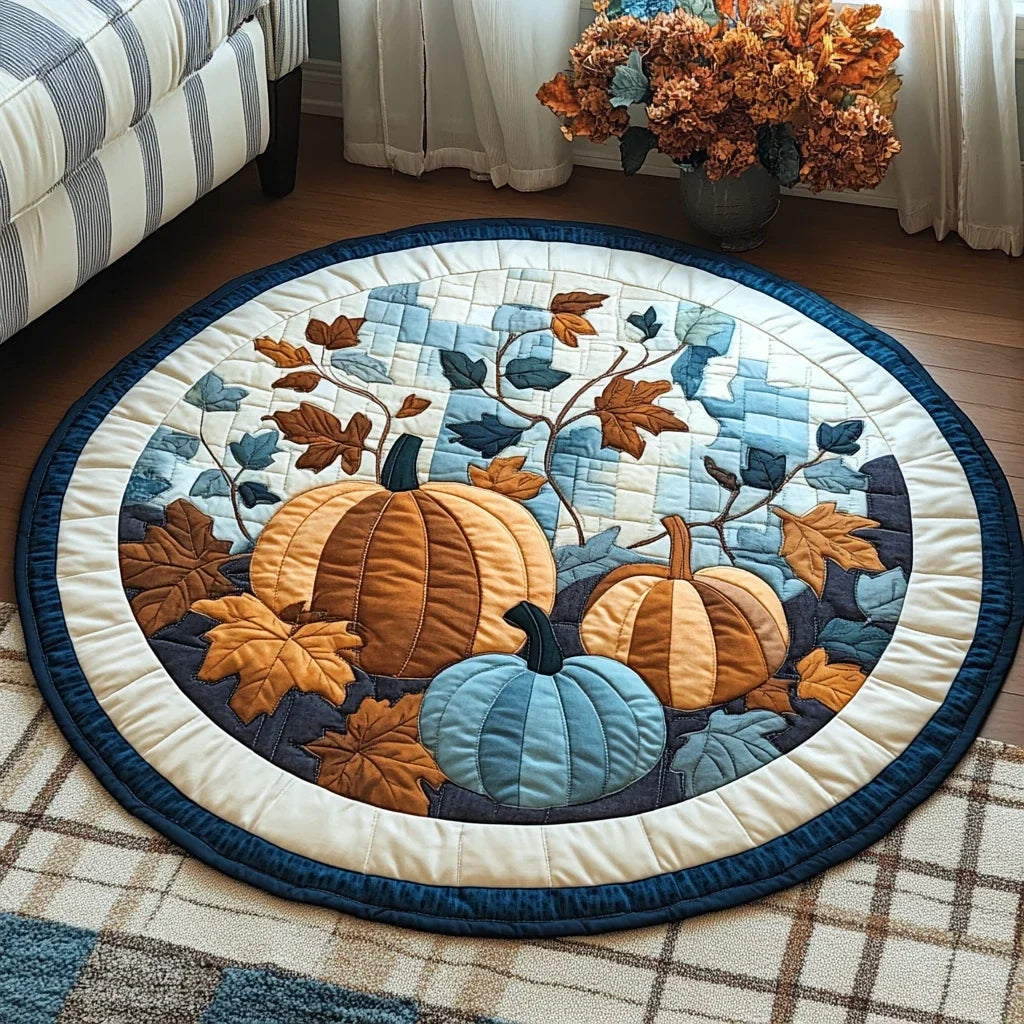 Golden Charm Quilted Round Mat