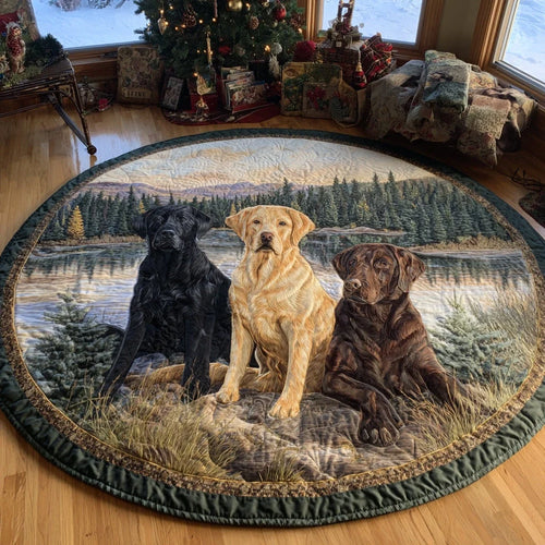Golden Companions Quilted Round Mat