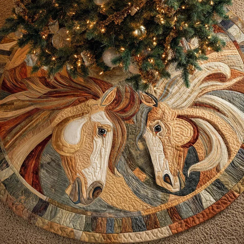 Golden Companions Quilted Tree Skirt