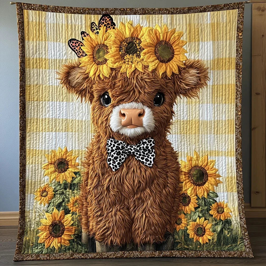 Golden Cowfield Quilt Blanket