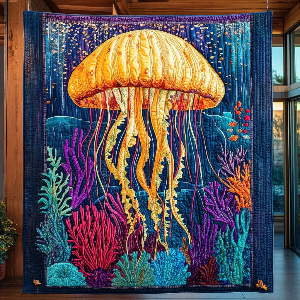 Golden Dance Quilt Blanket