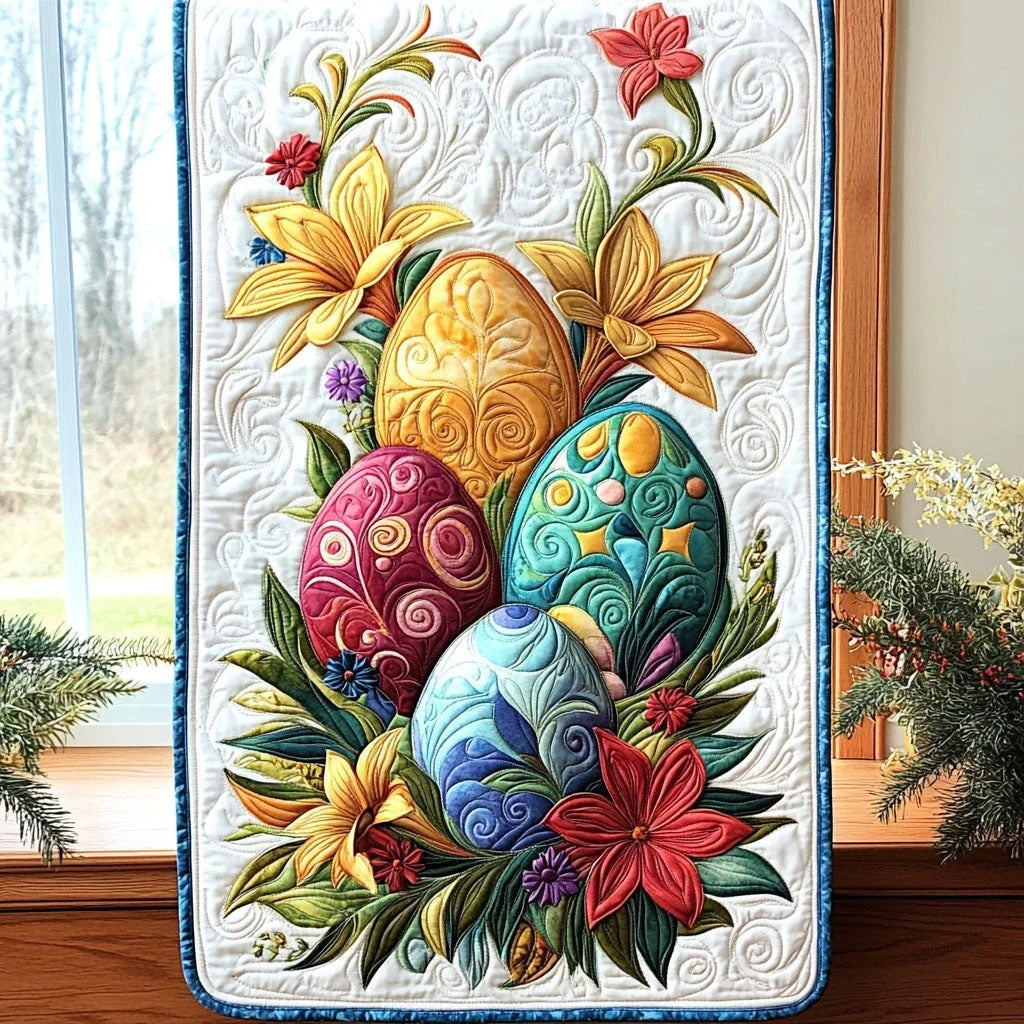 Golden Egg Magic Quilted Table Runner