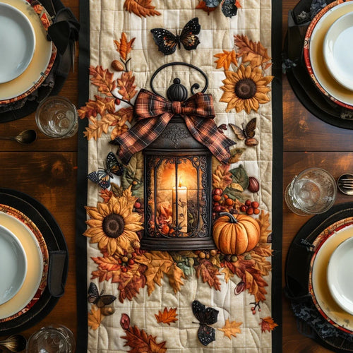 Golden Fall Glory Quilted Table Runner