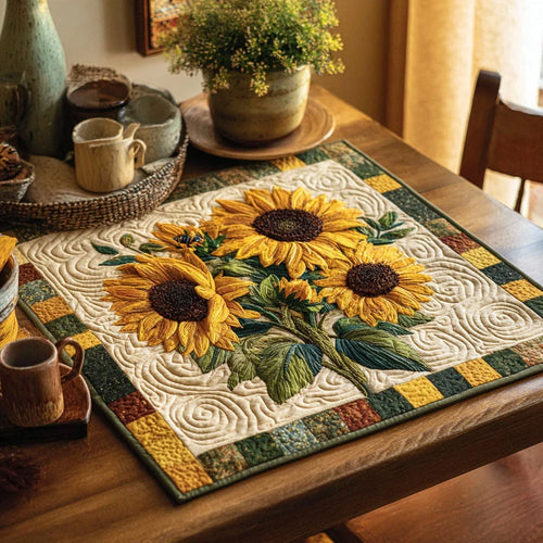 Golden Garden Quilted Table Topper