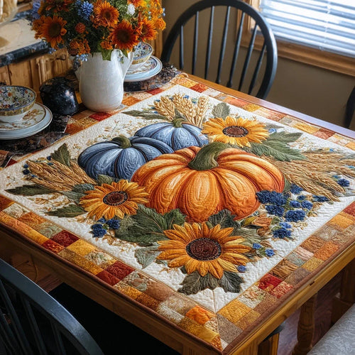 Golden Gather Quilted Table Topper