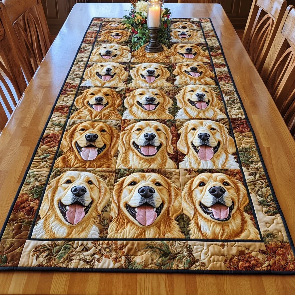 Golden Gathering Quilted Table Runner