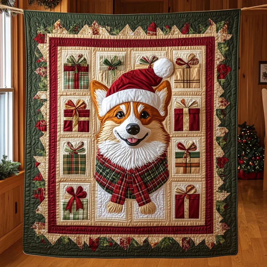 Golden Gift Corgi Quilt Blanket