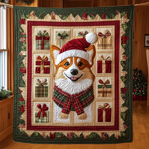 Golden Gift Corgi Quilt Blanket