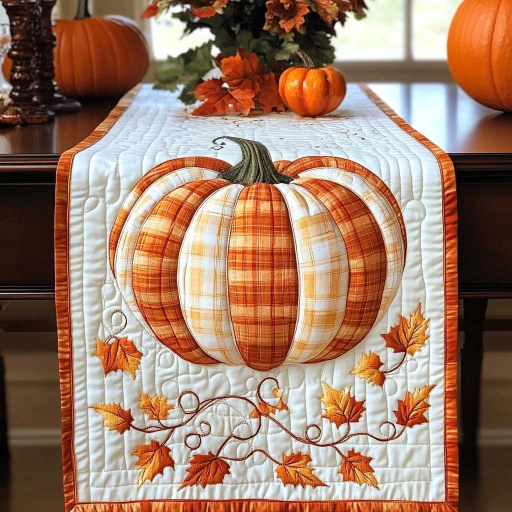 Golden Gourd Quilted Table Runner