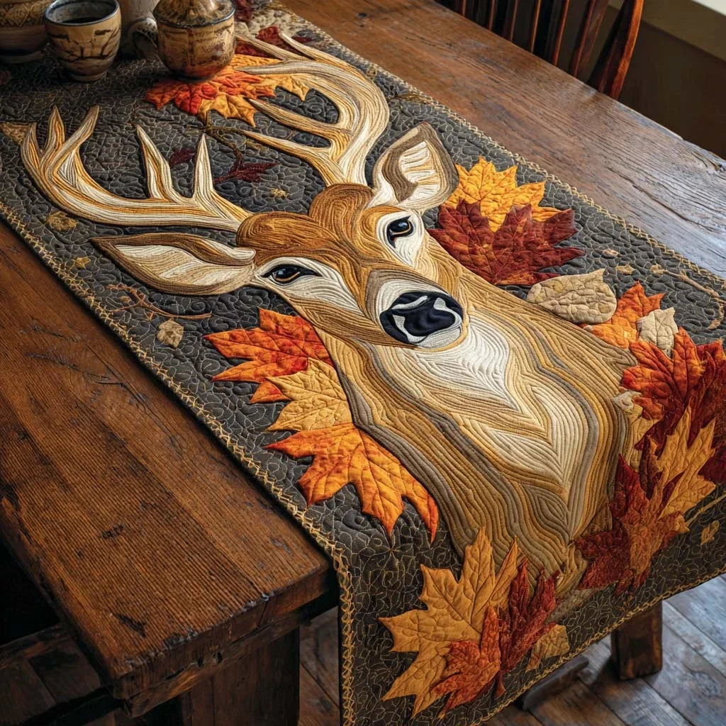 Golden Grove Stag Quilted Table Runner
