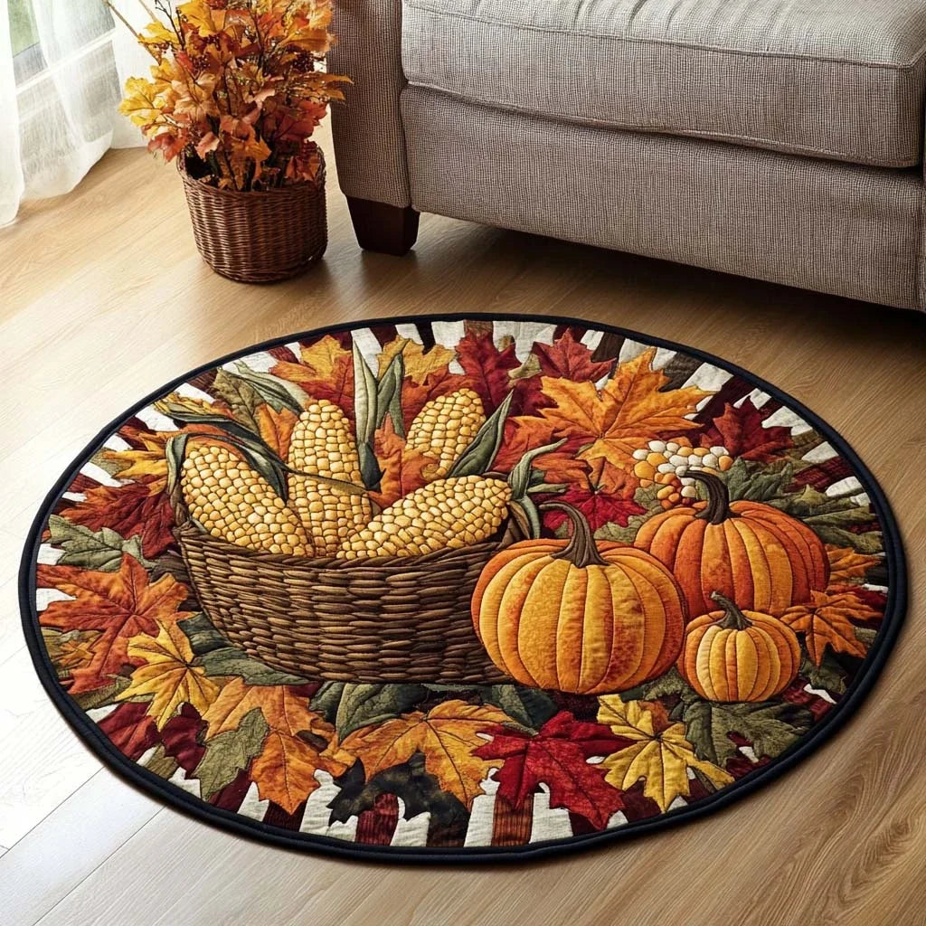 Golden Harvest Quilted Round Mat