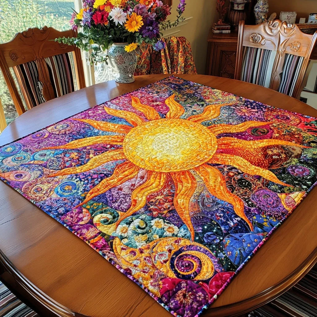 Golden Horizon Quilted Table Topper