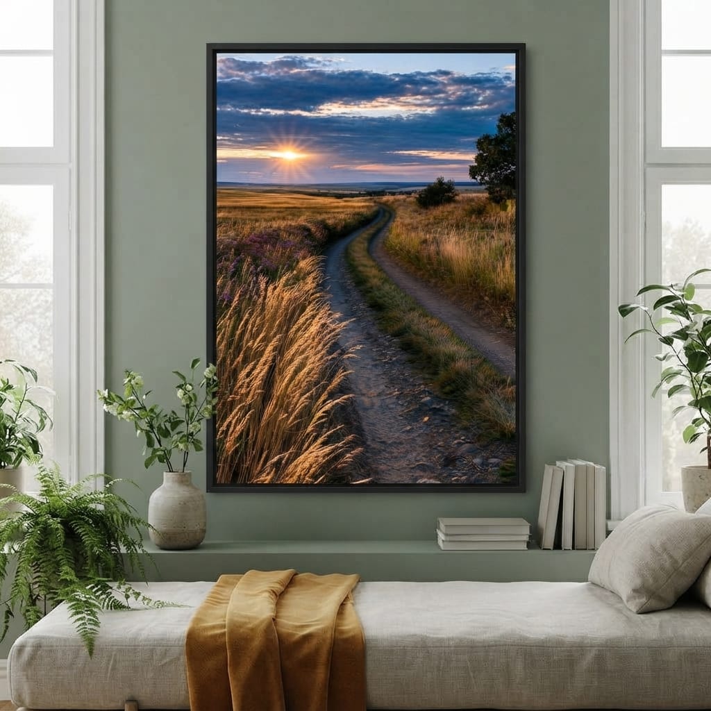 Golden Hour Journey Home Canvas Wall Art
