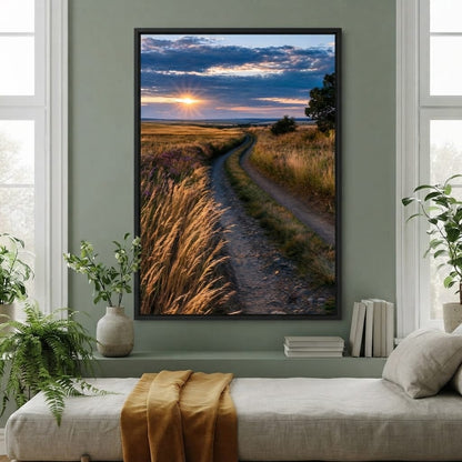 Golden Hour Journey Home Canvas Wall Art