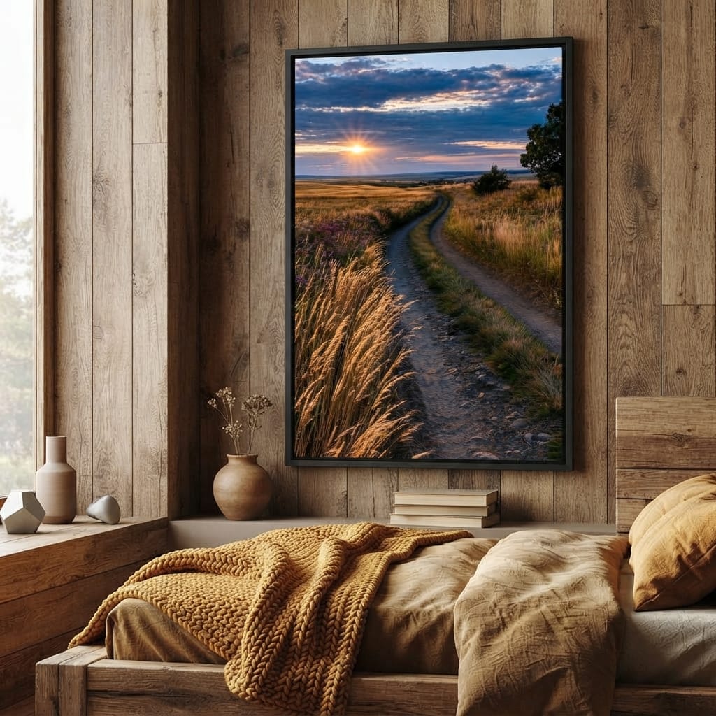 Golden Hour Journey Home Canvas Wall Art