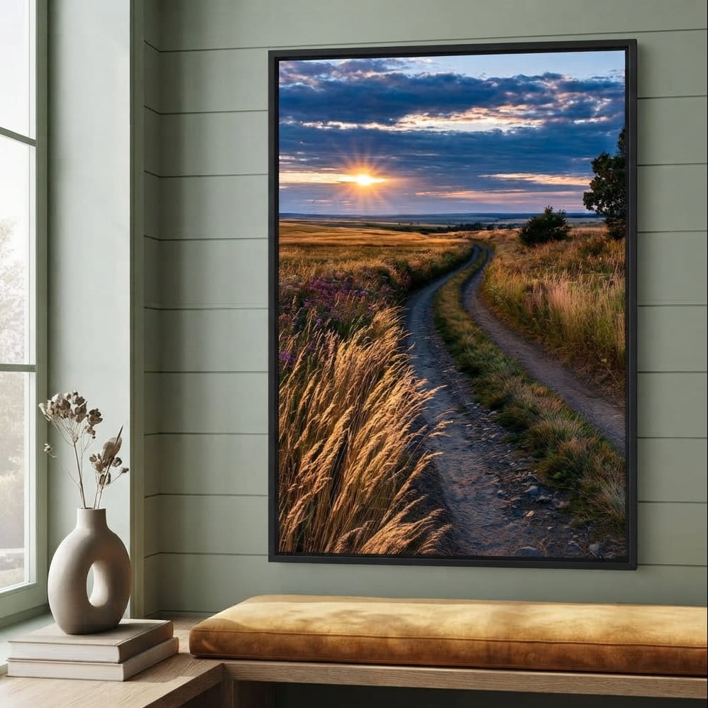 Golden Hour Journey Home Canvas Wall Art