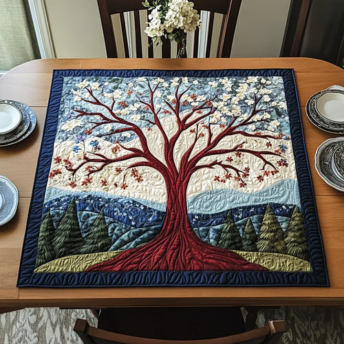 Golden Leaves Quilted Table Topper