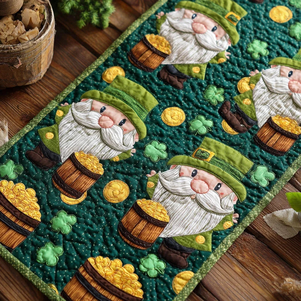 Golden Leprechaun Quilted Table Runner