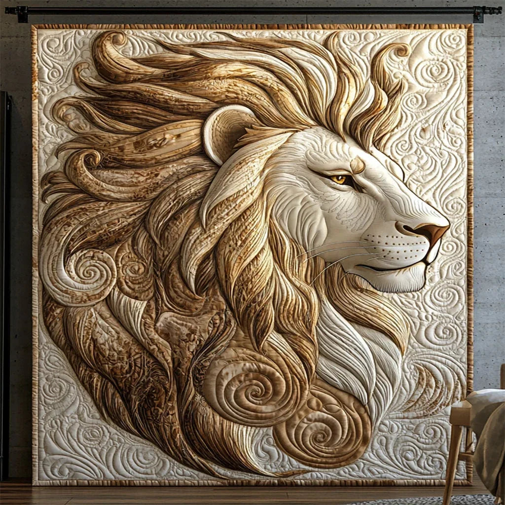 Golden Lion Quilt Blanket