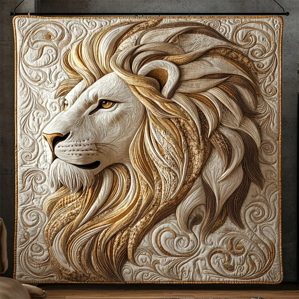 Golden Lion Quilt Blanket